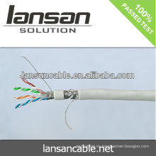 Lansan mejor precio stp cat6 lan cable BC 23awg pase prueba de la solapa buena calidad y precio de fábrica